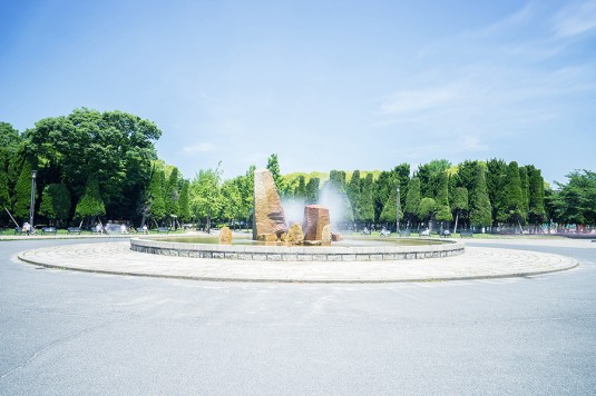 大阪城公園の美しい噴水